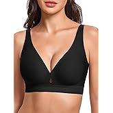 Avidlove Bras for Women V Neck Wireless Comfortable Bra Supportive No Underwire Bras Tshirt Push Up Bralettes Seamless Bra