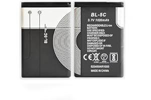 XHDATA BL-5C 3.7V 1020mAh Rechargeable Battery Suitable for Household Radio with Current Protection 2 Pieces (Black)