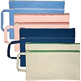 XIWUMOER A4 Mesh Zipper Pouch, Waterproof File Bag with Handle,Foldable Document Organizer for School, Office, Travel - Durable Folder with Puzzle Project/Cross Stitch (4)