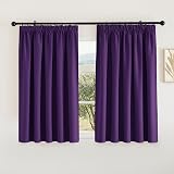 PONY DANCE Blackout Curtains 2 Panels 66x54 Purple Pencil Pleat Thermal