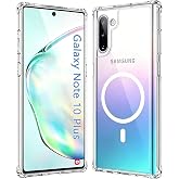 Pemuyak for Samsung Galaxy Note 10+ Plus Case, Magnetic Transparent Anti-Yellowing Military-Grade Shockproof Dropproof Protection Cover Funda for Galaxy Note 10+ Plus, Clear