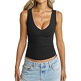 Eachyes Womens V Neck Tank Tops Sleeveless Slim Fit Shirts Summer Going Out Fashion Outfit Clothes 2026