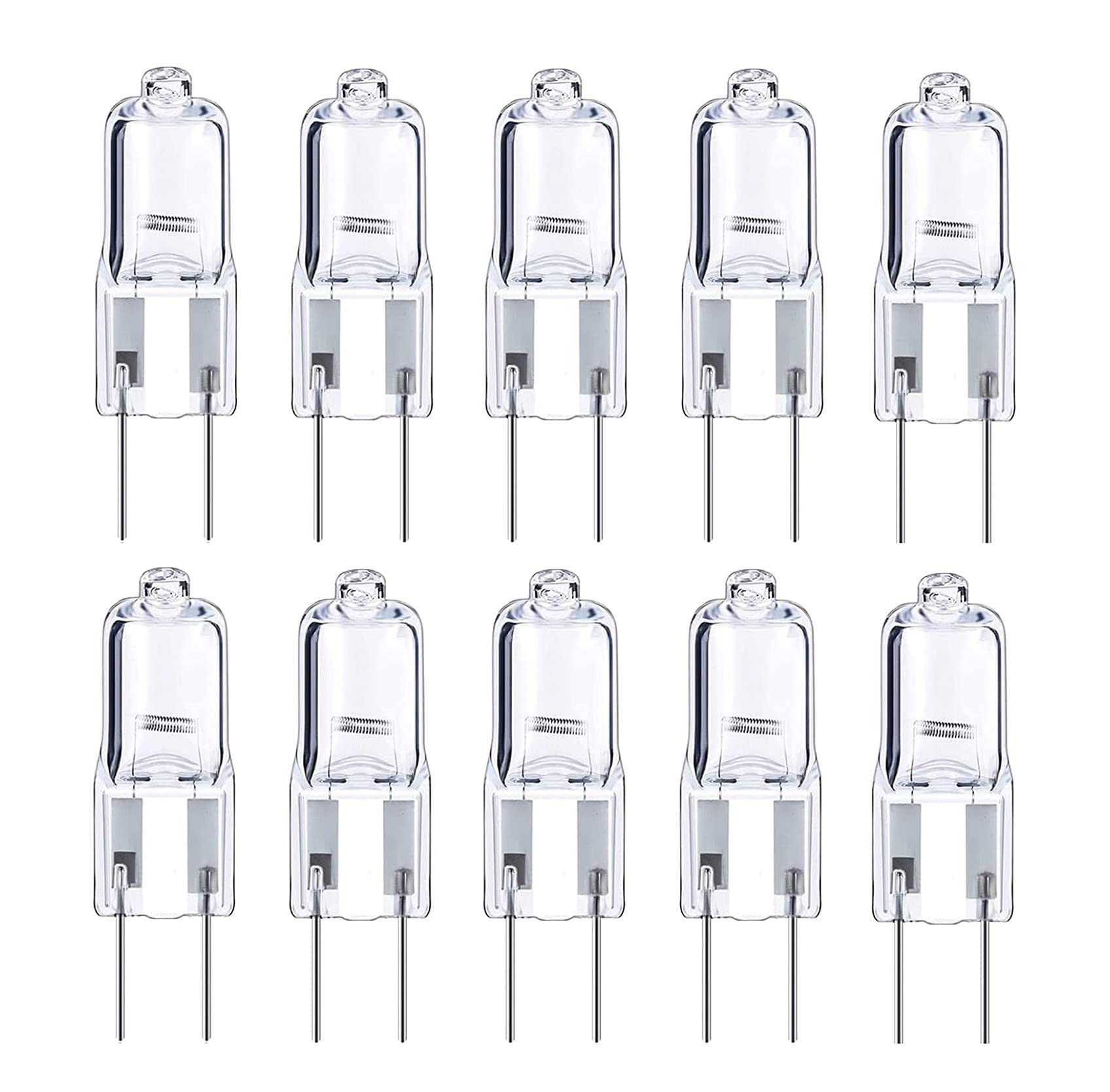 Photo 1 of 10x G6.35 120V 35W/50W Halogen Light Bulb Clear Dimmable T4 Q35//CL/GY6.35 JCD 35/50 Watt 120 Volt Electric Wax Melter Plug Oil Warmer Aroma Tart Counter Kitchen Bathroom Mirror Fixture (35, Watts)