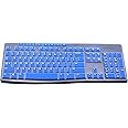 JuYuish Ultra Thin Desktop PC Silicone Keyboard Cover Skin Protector Compatible for Logitech MK295 MK275 MK270 Wireless Keyboard, Logitech K200 K260 K270 MK200 MK260 Keyboard - Blue