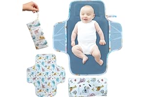 JUNIFICENT Potable Waterproof Diaper Baby Changing Pad, Double-Sided Infant Travel Foldable Changing Mat On The Go Changing Pad for Baby Newborn