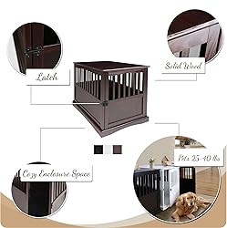 Casual Home Wooden Large Pet Crate, End