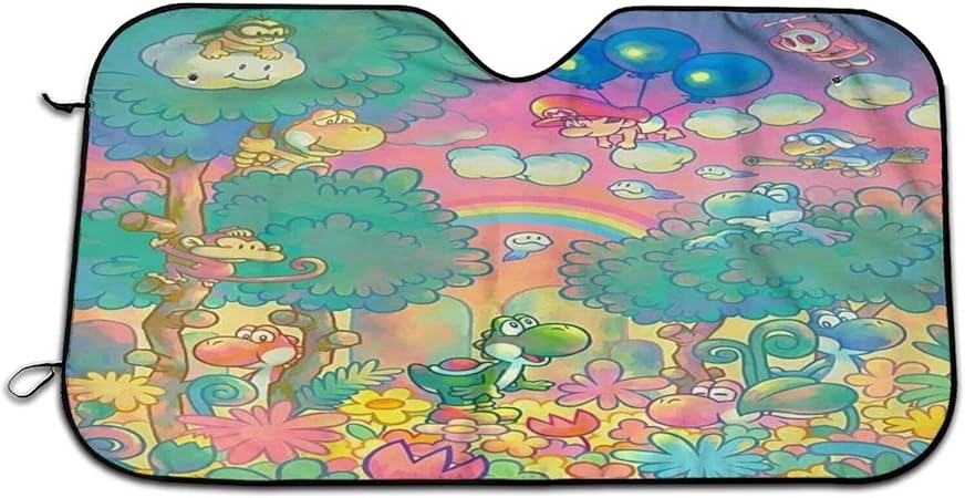 Amazon スーパーマリオ っヨッシー サンシェード 車 フロントサンシェード 遮光断熱 吸盤 紫外線対策 日除け キャラクター アニメ グッズ 雑貨 かわいい おしゃれ 車用品 Danesi １３０ ７０cm 車 バイク 車 バイク