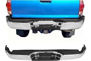 ECOTRIC Rear Bumper Compatible with 2005-2015 Toyota Tacoma TO1103113 Fleetside Styleside Rear Step Bumper With Reinforcement