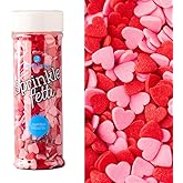 Sweets Indeed Valentines Sprinkles Red & Pink Heart Sprinkles | Heart Sprinkles for Cookies, Cupcakes & Cakes | Edible Heart Decorations for Holiday & Everyday Baking | 3.1 ounces