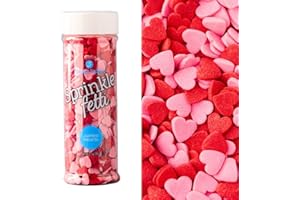 Sweets Indeed Red & Pink Heart Sprinkles – 3.1 oz Jar | Heart Sprinkles for Cookies, Cupcakes & Cakes | Edible Heart Decorations for Holiday & Everyday Baking