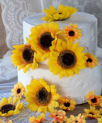 Amazon Com Artificial Silk Sunflower Heads Sunflower Baby Shower Amazon Com Artificial Silk Sunflower Heads Sunflower Baby Shower