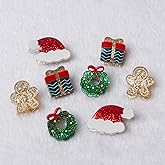 8pk Mini Christmas Claw Clips for Girls Cute Santa Hat Present Gingerbread Men Wreaths Hair Clips fun Christmas Hair Accessories