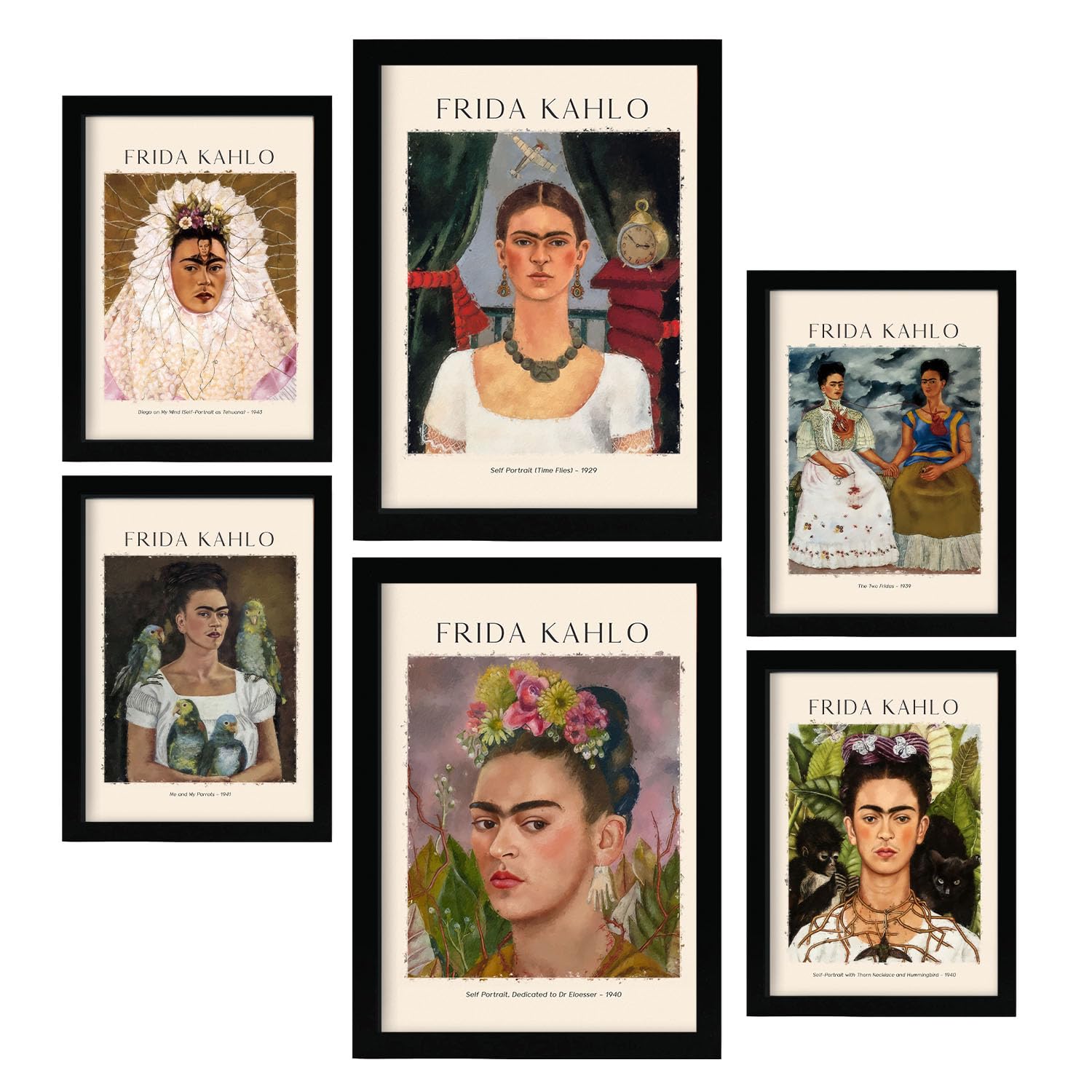 Nacnic Frida Kahlo Poster Print. Painter's Gallery. Decorative paintings for your living room, bedroom, home. Wall Art Prints. Sizes A4 and A3