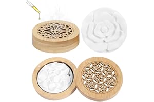 Yimomoyi 2Pcs Fragrance Stone for Essential Oils, Diffuser Aroma Diffuser with Wooden Incense Box Diffuser Essential Oils Fra