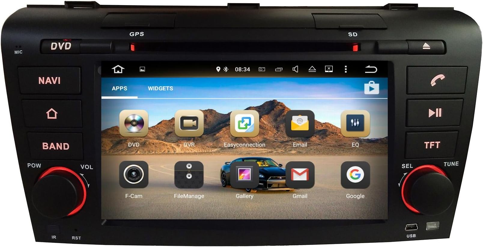 XTTEK 7 inch HD 1024x600 Multi-touch Screen in dash Car GPS Navigation System for Mazda 3 2004 2005 2006 2007 2008 2009 Quad Core Android DVD Player+Bluetooth+WIFI+SWC+Backup Camera+North America Map