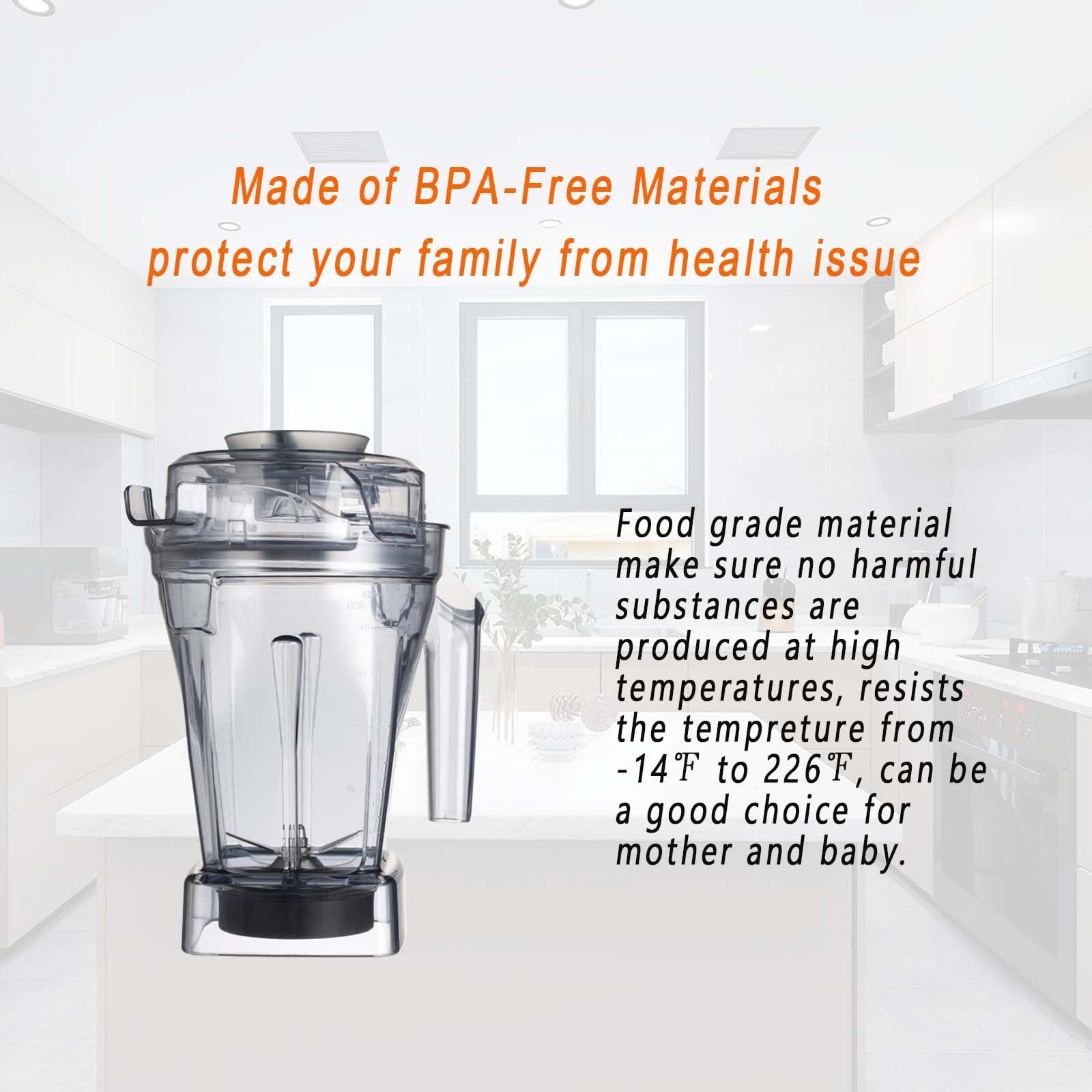 for Vitamix Blenders 48oz Ascent Container, replace A2300 A2500 A3300 A3500 X2 X3 X4 X5 V1200 V1500, compatible with Ascent/Ascent X/Venturist Series Pitcher Jar Cup