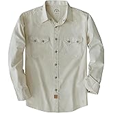 Dubinik® Pearl Snap Shirts for Men Long Sleeve Lightweight Casual Western Plaid Cowboy Cotton Vintage Work Shirt