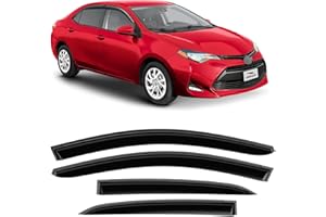 Voron Glass Tape-on Extra Durable Rain Guards for Toyota Corolla 2014-2019 Sedan, Window Deflectors, Vent Window Visors, 4 Pieces - 120054