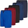 Real Essentials 5 Pack: Men's Dry-Fit Sweat Resistant Active Athletic Performance Shorts