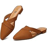 Rekayla Women's Mules Closed Pointed Toe Flats Backless Loafers Shoes for Women