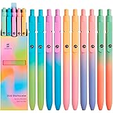 Gel Pens School Office Supplies - 10 Pcs 0.7mm Cute Black Ink Ballpoint, Aesthetic Fine Point Pen, Desk Accessories for Women College Teacher, Pastel Colored Smooth Writing Pen for Journaling Gifts