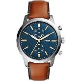 Fossil Men's Townsman Quartz Stainless Steel and Leather Chronograph Watch