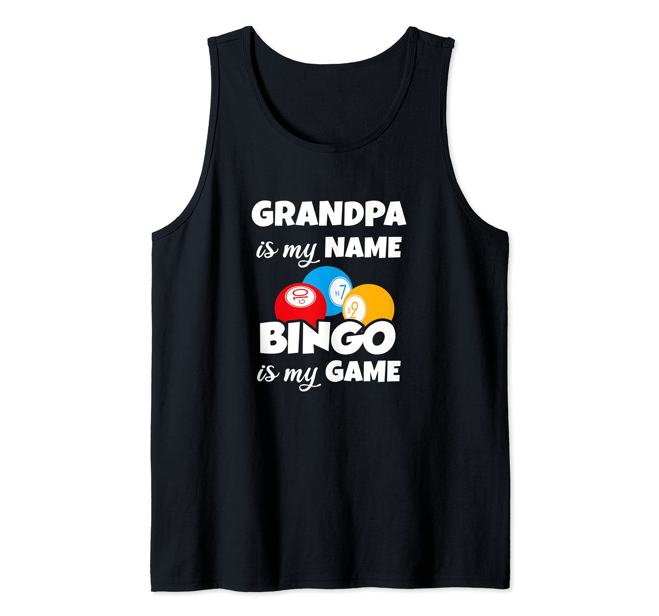 Mens Grandpa Is My Name Bingo Is My Game, Funny Bingo Gambling Tank Top