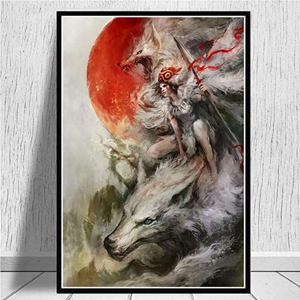 MKAN Cuadro Artístico Impreso En Lienzo, Lienzo De Princesa Mononoke