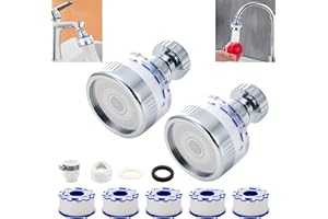 PZLOBIET 2Pack Sink Water Filter Faucet, Universal 360 ° Rotating Kitchen Faucet Water Purifier, Bathroom Faucet Filter-Removes Chlorine Fluoride Heavy Metals Hard Water for Home Kitchen & Bathroom