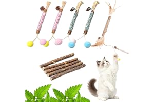 10Pcs Natural Silvervine for Cats, Silvervine chew Sticks for Cats Teeth Nip Cleaning, Catnip Toys for Indoor Kitten Teething