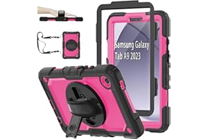 CLARKCAS Samsung Galaxy Tab A9 Case 8.7 inch 2023(SM-X110/X115) with Screen Protector Pencil Holder,Kids Shockproof Rugged Si