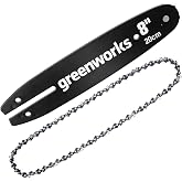 Greenworks 8" Pole Saw Bar and Chain Combo, 3/8" Pitch, .05" Gauge, 33 Drive Links, Genuine Greenworks Replacement Part