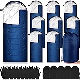Tranqun 30 Pcs Bulk Sleeping Bags for Homeless Adults, Cold Weather Camping Sleeping Bag Liner with Winter Beanies and Gloves, Waterproof Lightweight for Backpacking Emergency Supplies
