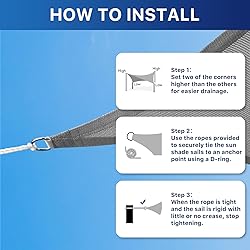 RoomHacks 12'x12' Sun Shade Sail, UV Protection