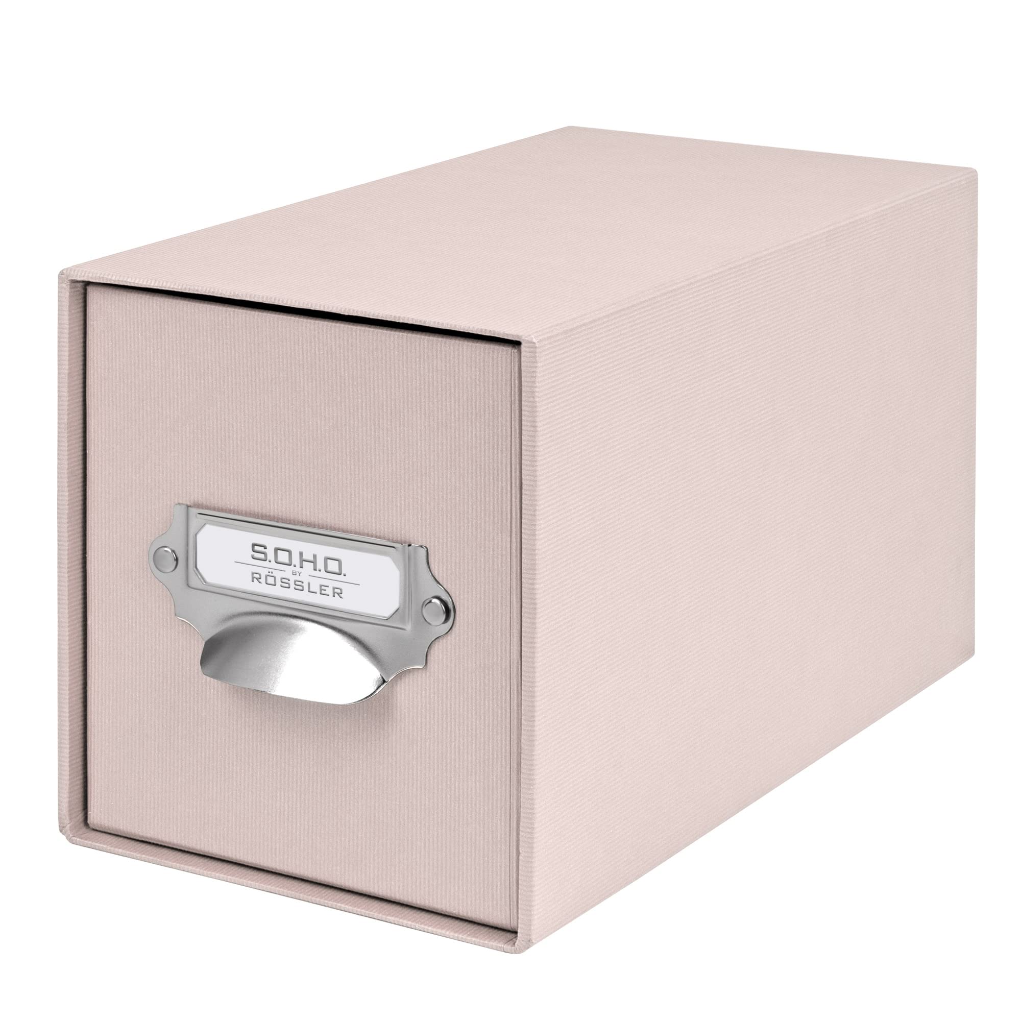 Rössler S.O.H.O. CD Storage Box with Metal Index Holder - Powder
