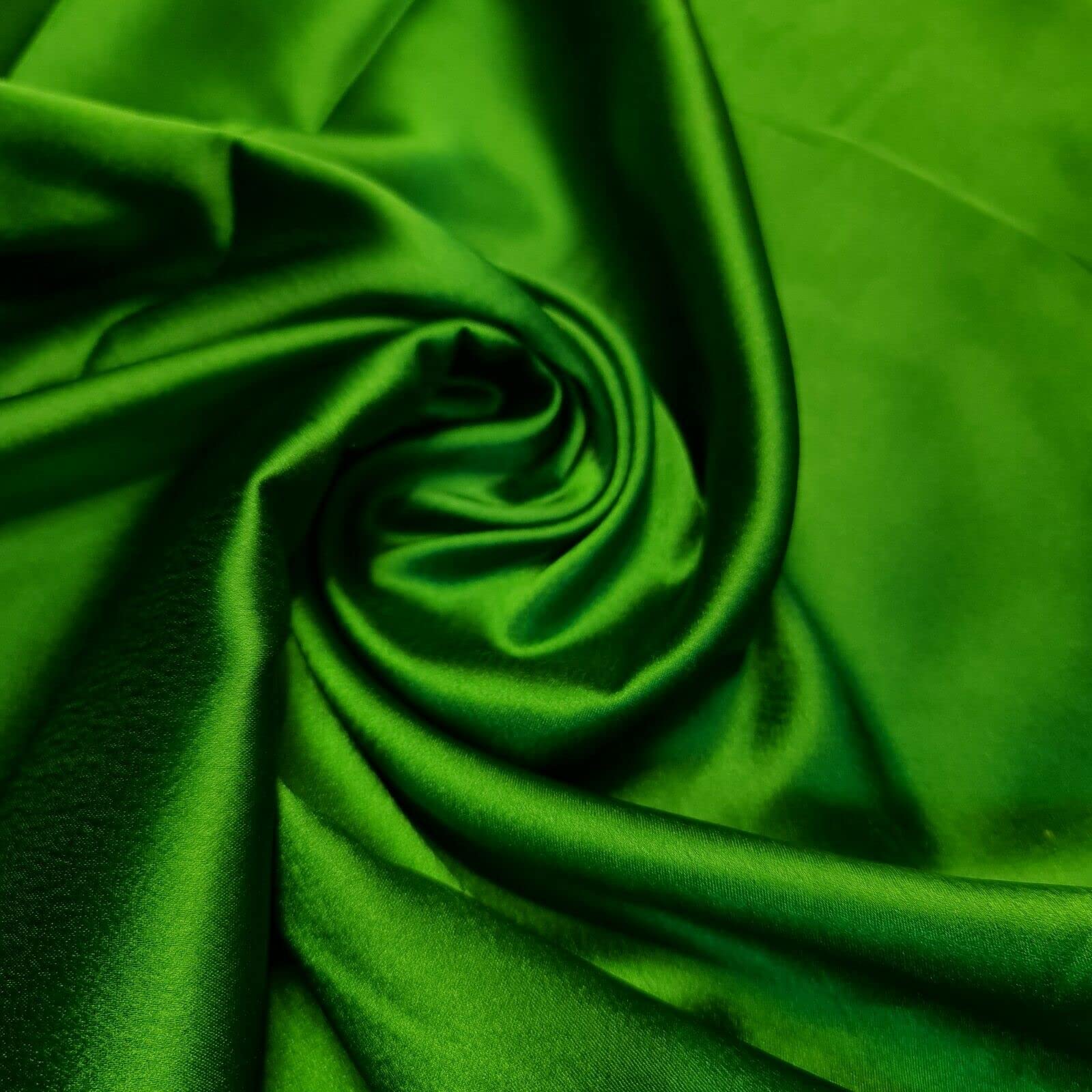 Glossy Charmeuse Silk Satin Bridal Dress Polyester Lining Craft Fabric 44" Meter (5 Meter, Emerald Green)