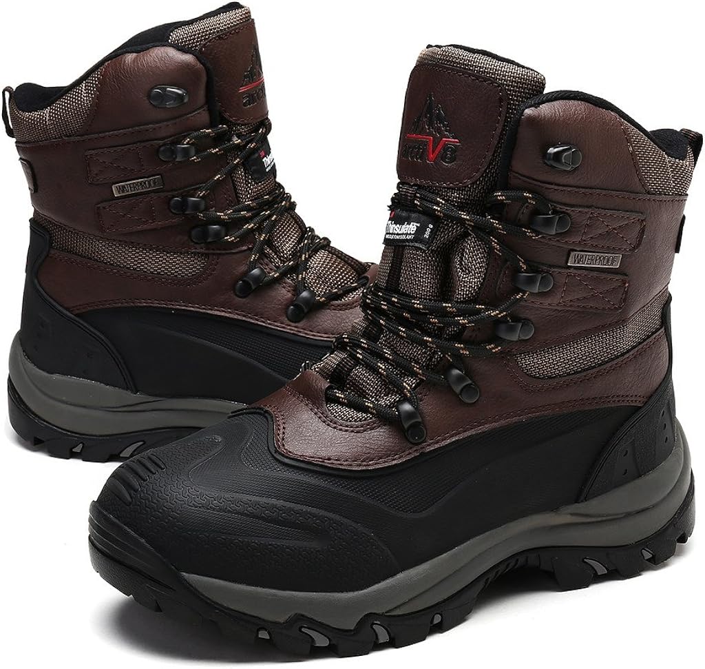 nortiv 8 men's insulated waterproof hiking winter snow boots
