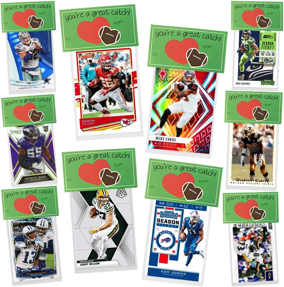 Football Valentines Day Cards for Kids School Classroom Exchange, You're A Great Catch 10 Pack, New Football Card Packs Party Favor Supplies, Creative and Cute Pre Assembled Gift Idea