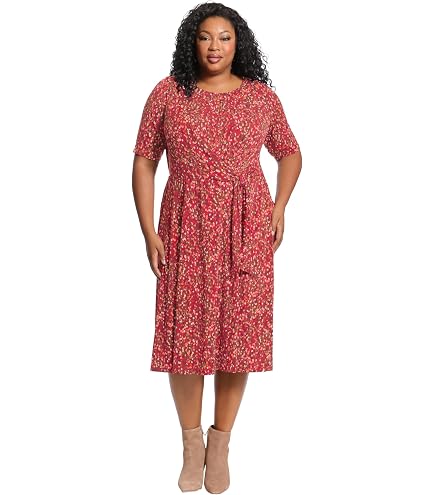 London Times Women's Dresses Side Tie Flattering Midi Length Chic Versatile Matte Jersey Dress at Amazon Women's Clothing store