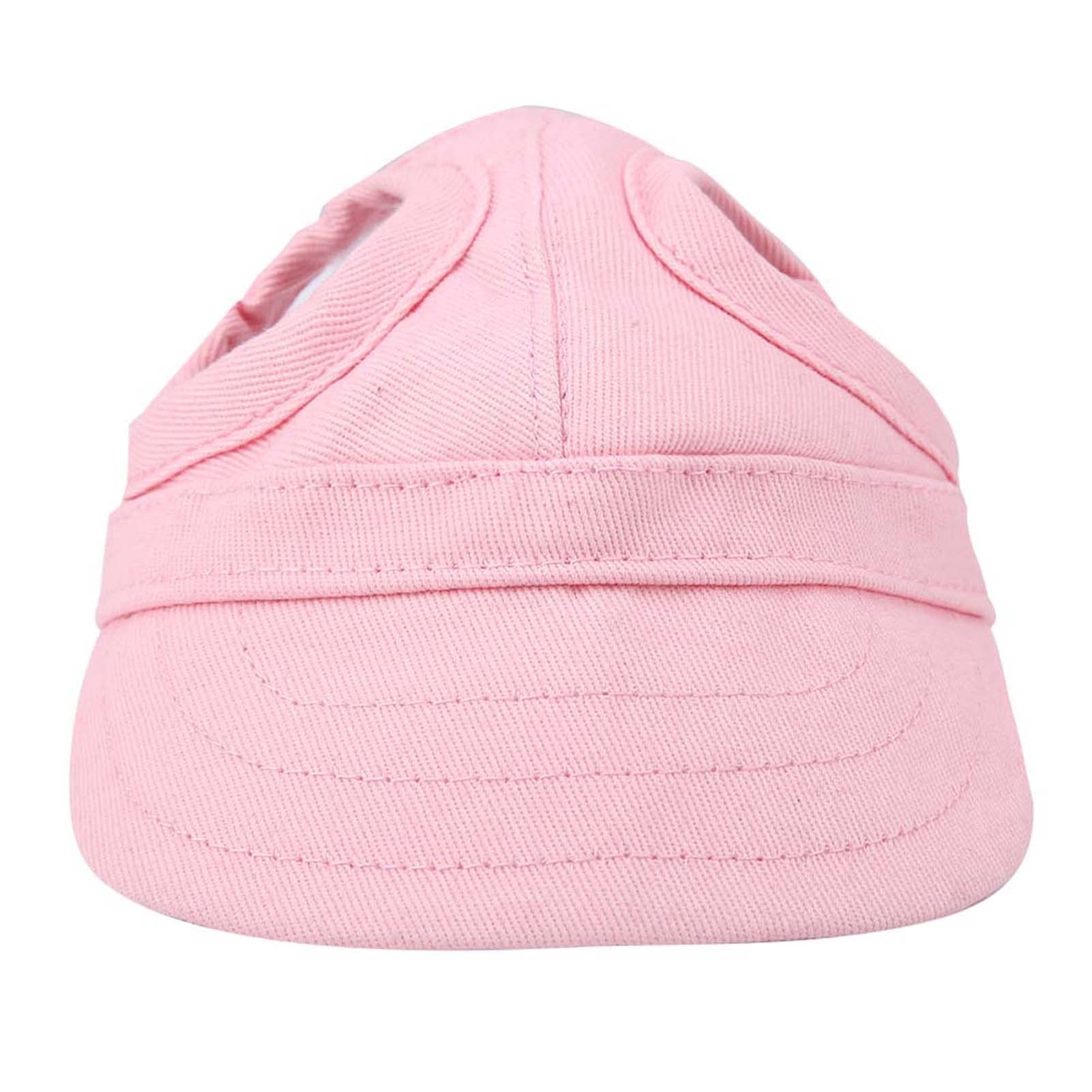 Pet Dog Sports Hat Cat Baseball Cap Outdoor Sunbonnet Fashionable Sun Adjustable Stripe Summer Travel with Ear Holes (S-Pink)