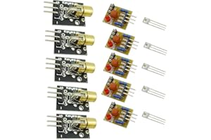 Ferwooh 5PCS Laser Sensor Module Non-Modulator Tube Receiver Output High Level + 5PCS KY-008 650nm Laser Sensor Module