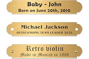 Engraved Plaque Customized, Personalised Brass Sign for Wall Door Decor, Picture Frame, Memorial, Gift, Collectible, Sachet P