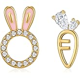 FILMOON Easter Rabbit Pearl Earrings Dainty Studs Bunny Carrot Cute Animal Jewelry