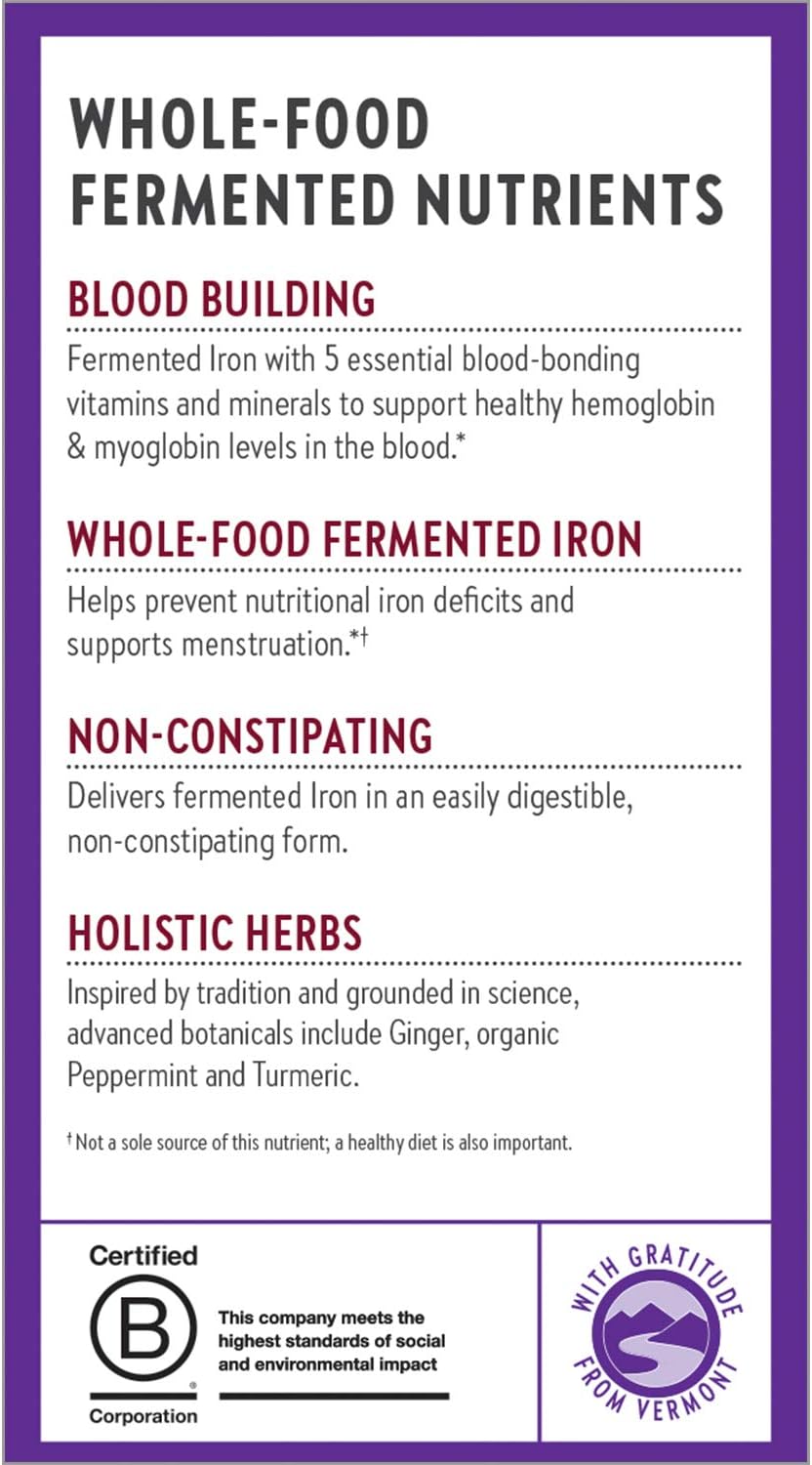 New Chapter Iron Supplement, Fermented Iron Complex (Formerly Iron Food Complex) with Organic Whole-Food Ingredients + Promotes Healthy Iron Levels + Non-Constipating - 60 ct (Packaging May Vary): Health & Personal Care