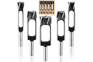 Lasnten 5 Pcs Wood Plug Cutter Tenon Dowel Cutters Drill Bit Set for Woodworking with Carrying Case 3/8″, 1/2", 5/8", 3/4", 1"