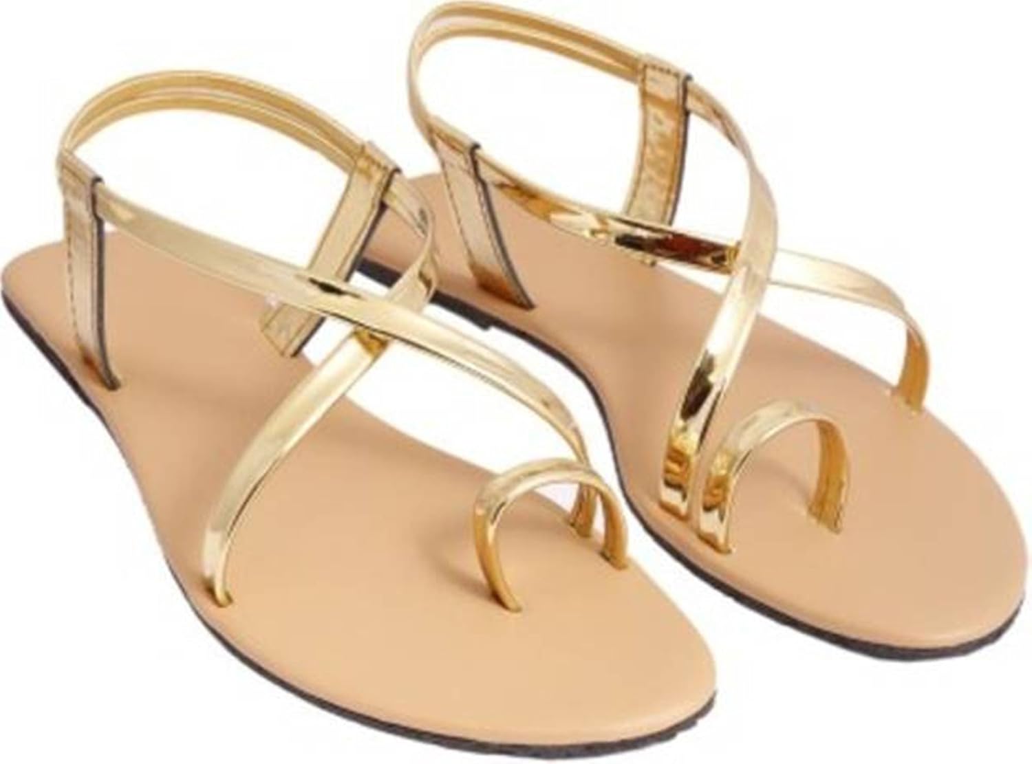 red choice collection women's & girls golden strap flat sandal