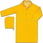 MCR Safety 230CXL 49-Inch Classic Industry Standard PVC/Polyester Knee Length Coat with Detachable Hood, Yellow, X-Large