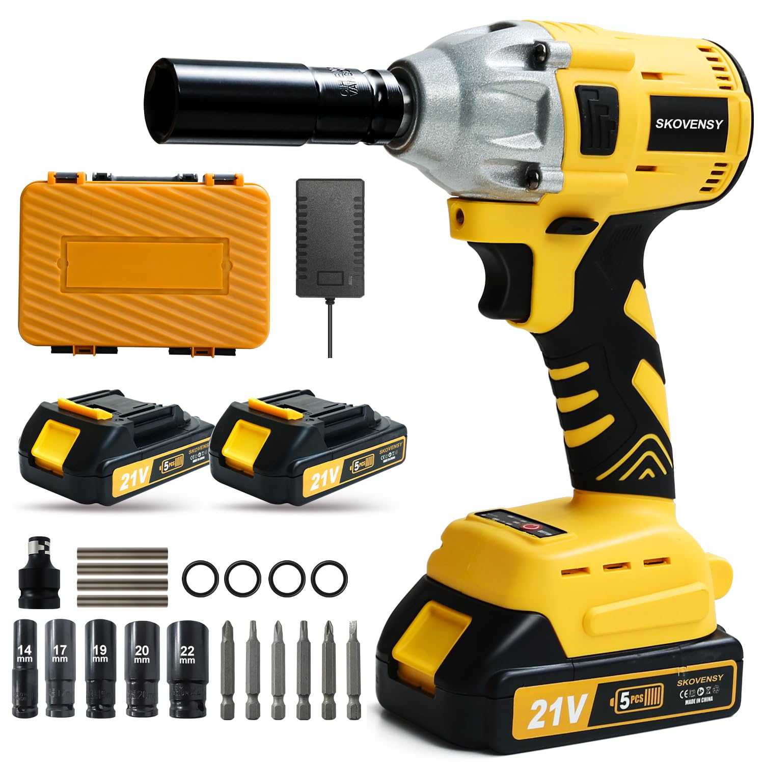 thumbnail image 2 of HYCHIKA 18V Cordless Impact Wrench Kit - 350 N.m Max Torque, 4Ah Battery & Charger 2 of 6
