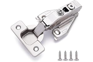 DecoBasics (50 PCS) Full Overlay Soft Close Cabinet Hinges for Kitchen Cabinets - 105° Face Frame Concealed Cabinet Door Hinge -3 Way Adjustability -Clip on Plate & Matching Screw 4 Easy Installation