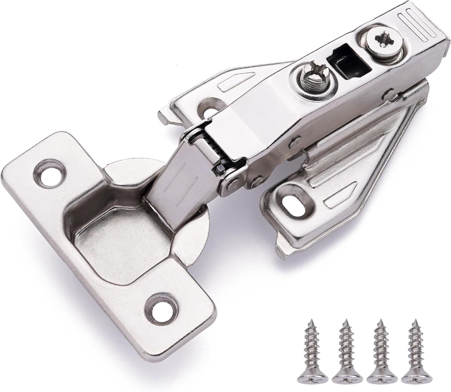 Photo 1 of DecoBasics (2 PCS) Full Overlay Soft Close Cabinet Hinges for Kitchen Cabinets - 105° Face Frame Concealed Cabinet Door Hinge -3 Way Adjustability -Clip on Plate & Matching Screw 4 Easy Installation